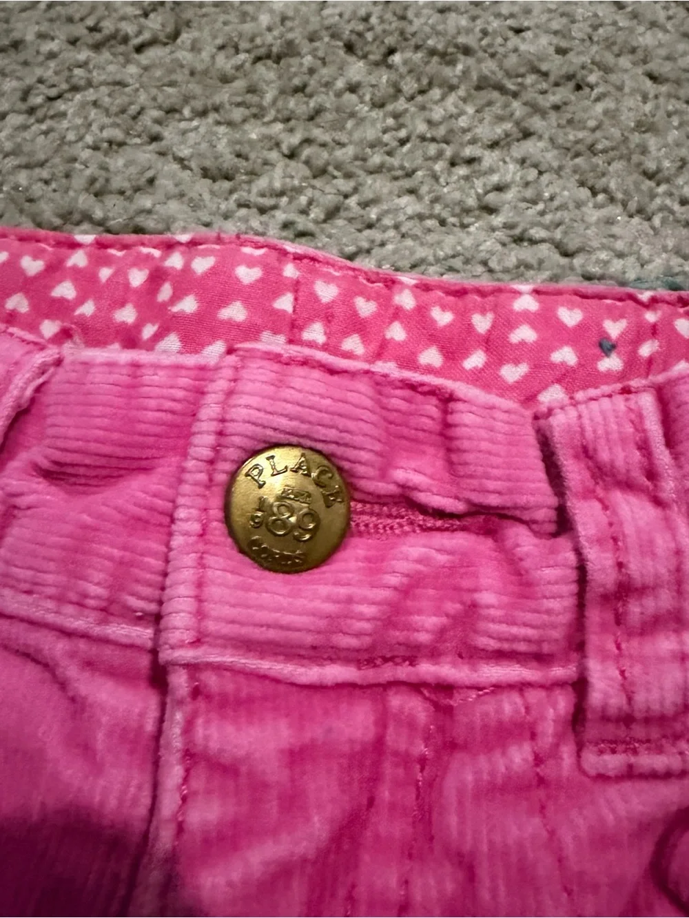 2000s The Children’s Place Hot Pink Corduroy Jeans with Ruffle Hems